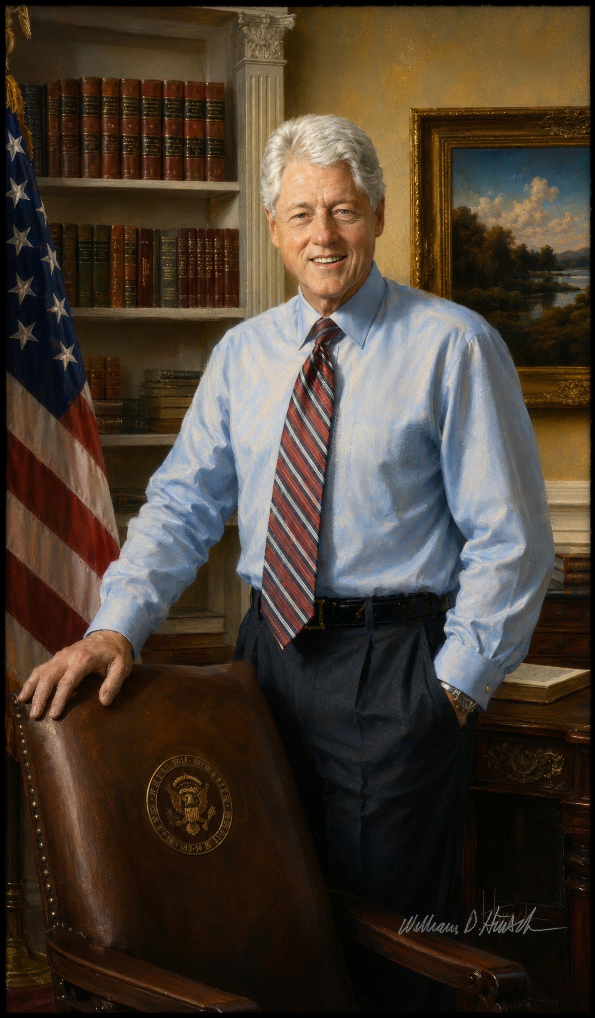Bill Clinton portrait painting