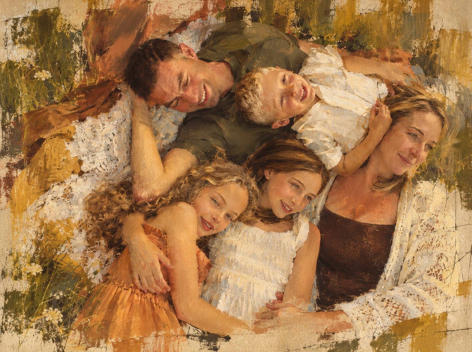 Family portrait painting